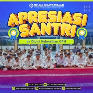 Divisi Kebersihan Gerakan Pandu Hidayatullah event untuk memotivasi santri dalam memperhatikan kebersihan lingkungan dan kamar masing-masing.